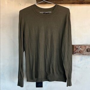 Quince Women’s Cotton Cashmere long sleeve pullover in olive